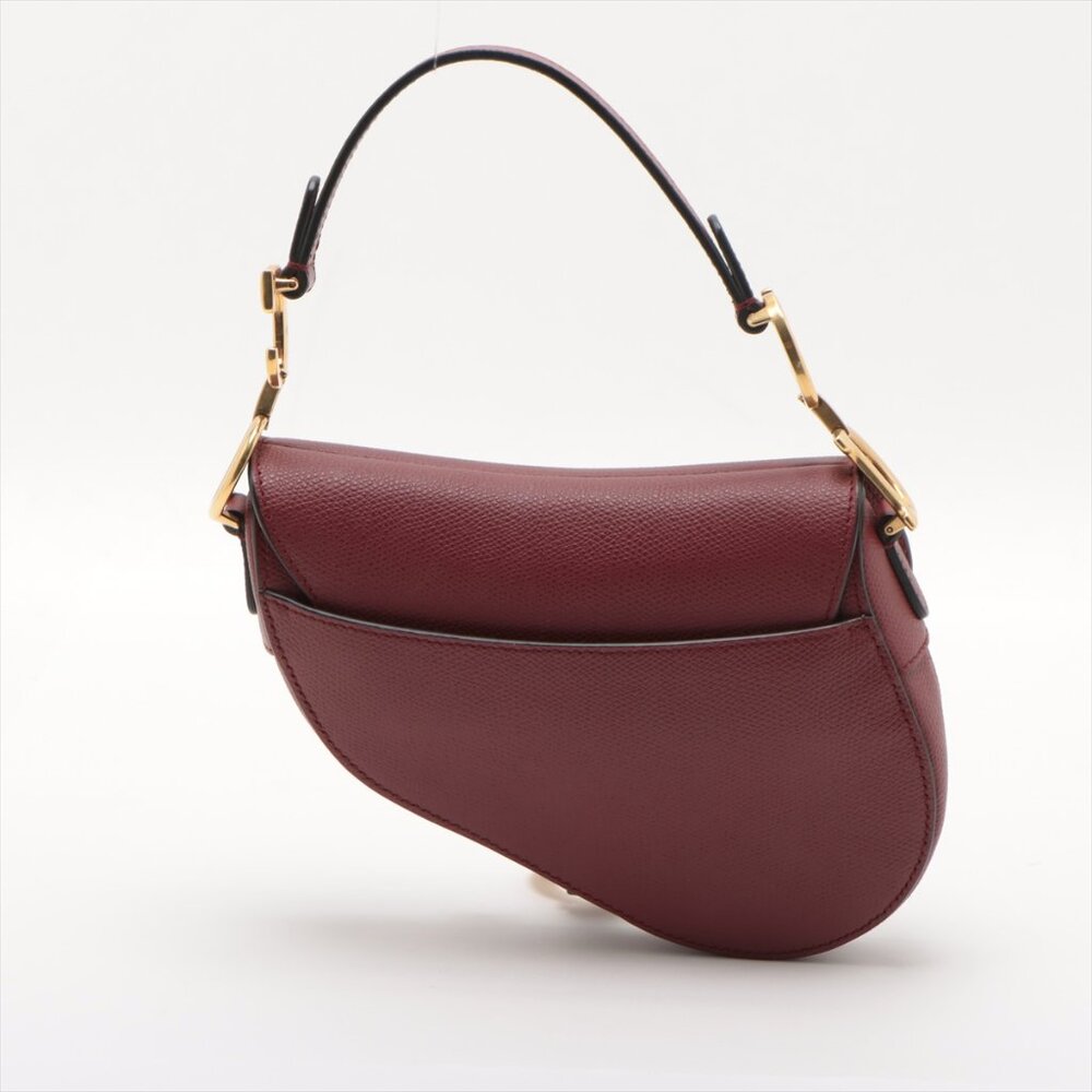 Sold ✅Christian Dior Saddle Bag Leather Hand bag Red - Picture 2 of 8